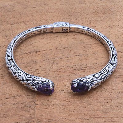Amethyst cuff bracelet, Hint of Twilight
