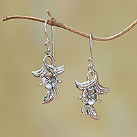 Featured review for Sterling silver dangle earrings, Frangipani Blooms