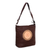 Leather shoulder bag, 'Lotus Carrier in Mahogany' - Floral Pattern Leather Shoulder Bag from Bali (image 2c) thumbail
