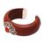Carnelian and wood cuff bracelet, 'Fiery Elegance' - Carnelian Sterling Silver and Sawo Wood Cuff Bracelet (image 2c) thumbail