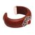 Carnelian and wood cuff bracelet, 'Fiery Elegance' - Carnelian Sterling Silver and Sawo Wood Cuff Bracelet (image 2d) thumbail