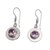 Amethyst dangle earrings, 'Sparkling Frames' - Circular Amethyst Dangle Earrings from Bali (image 2a) thumbail