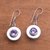 Amethyst dangle earrings, 'Sparkling Frames' - Circular Amethyst Dangle Earrings from Bali (image 2b) thumbail