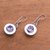 Amethyst dangle earrings, 'Sparkling Frames' - Circular Amethyst Dangle Earrings from Bali (image 2c) thumbail