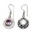 Amethyst dangle earrings, 'Sparkling Frames' - Circular Amethyst Dangle Earrings from Bali (image 2d) thumbail