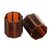 Glass and brass candle holders, 'Malioboro Glow' (pair) - Glass and Brass Candle Holders in Brown from Java (Pair) (image 2d) thumbail