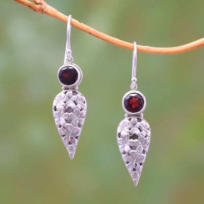 Garnet dangle earrings, Brightest Beauty