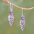 Amethyst dangle earrings, 'Brightest Beauty' - Floral Drop Amethyst Dangle Earrings Crafted in Bali thumbail
