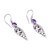 Amethyst dangle earrings, 'Brightest Beauty' - Floral Drop Amethyst Dangle Earrings Crafted in Bali (image 2c) thumbail