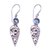 Blue topaz dangle earrings, 'Brightest Beauty' - Floral Drop Blue Topaz Dangle Earrings Crafted in Bali (image 2a) thumbail