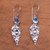 Blue topaz dangle earrings, 'Brightest Beauty' - Floral Drop Blue Topaz Dangle Earrings Crafted in Bali (image 2b) thumbail