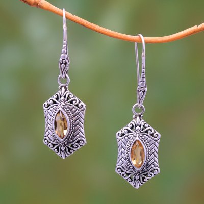 Citrine dangle earrings, Sanur Elegance