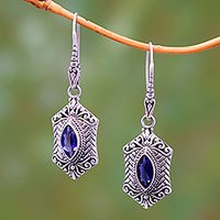 Iolite dangle earrings,