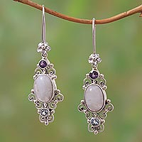 Featured review for Multi-gemstone dangle earrings, Sukawati Floral