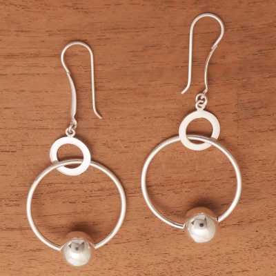 Sterling silver dangle earrings, Moon Path
