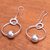 Sterling silver dangle earrings, 'Moon Path' - Round Sterling Silver Dangle Earrings from Bali (image 2b) thumbail