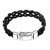 Leather braided wristband bracelet, 'Ubud Braid' - Leather Braided Wristband Bracelet in Black from Bali (image 2a) thumbail