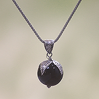 Onyx pendant necklace, Midnight Fruit