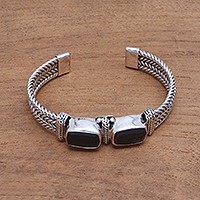 Smoky quartz cuff bracelet,