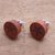 Wood stud earrings, 'Fascinating Stars' (large) - Star Motif Sawo Wood Stud Earrings from Bali (Large) (image 2b) thumbail