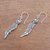 Sterling silver dangle earrings, 'Ethereal Aura' - Artisan Crafted Sterling Silver Dangle Earrings from Bali (image 2c) thumbail