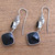 Onyx dangle earrings, 'Midnight Vision' - 5-Carat Onyx Dangle Earrings Crafted in Bali (image 2c) thumbail
