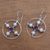 Cultured pearl and amethyst dangle earrings, 'Glowing Orbit' - Cultured Pearl and Amethyst Dangle Earrings from Bali (image 2c) thumbail