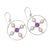 Cultured pearl and amethyst dangle earrings, 'Glowing Orbit' - Cultured Pearl and Amethyst Dangle Earrings from Bali (image 2d) thumbail