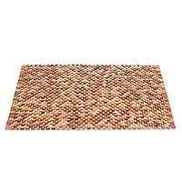 Teak wood mat, 'Surabya Sidewalk' (48 inch) - Handcrafted Teak Wood Mat from Bali (48 in.)
