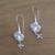 Sterling silver drop earrings, 'Floral Exotica' - Sterling Silver Flower Drop Earrings from Bali thumbail