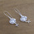 Sterling silver drop earrings, 'Floral Exotica' - Sterling Silver Flower Drop Earrings from Bali (image 2b) thumbail