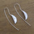 Sterling silver drop earrings, 'Leafy Goddess' - Sterling Silver Leaf Drop Earrings from Bali (image 2b) thumbail