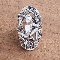 Featured review for Sterling silver cocktail ring, Ubud Frog