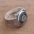 Men's sterling silver signet ring, 'Bold Valknut' - Men's Sterling Silver Odin's Knot Signet Ring from Bali (image 2c) thumbail