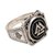 Men's sterling silver signet ring, 'Bold Valknut' - Men's Sterling Silver Odin's Knot Signet Ring from Bali (image 2e) thumbail