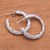 Sterling silver half-hoop earrings, 'Woven Beauty' - Weave Pattern Sterling Silver Half-Hoop Earrings from Bali thumbail