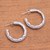 Sterling silver half-hoop earrings, 'Woven Beauty' - Weave Pattern Sterling Silver Half-Hoop Earrings from Bali (image 2b) thumbail