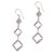 Sterling silver dangle earrings, 'Diamond Gleam' - Diamond Motif Sterling Silver Dangle Earrings from Bali (image 2a) thumbail