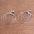 Sterling silver dangle earrings, 'Glistening Rings' - Circular Sterling Silver Dangle Earrings from Bali (image 2b) thumbail
