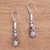 Garnet dangle earrings, 'Sparkling Pillars' - Openwork Garnet Dangle Earrings from Bali thumbail