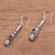 Garnet dangle earrings, 'Sparkling Pillars' - Openwork Garnet Dangle Earrings from Bali (image 2b) thumbail