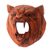 Wood mask, 'Courageous Lion' - Hand Carved Suar Wood Lion Wall Mask from Bali thumbail