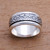 Sterling silver spinner ring, 'Kawung Jawa' - Kawung and Jawa Motif Sterling Silver Spinner Ring from Java thumbail