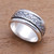 Sterling silver spinner ring, 'Kawung Jawa' - Kawung and Jawa Motif Sterling Silver Spinner Ring from Java (image 2b) thumbail