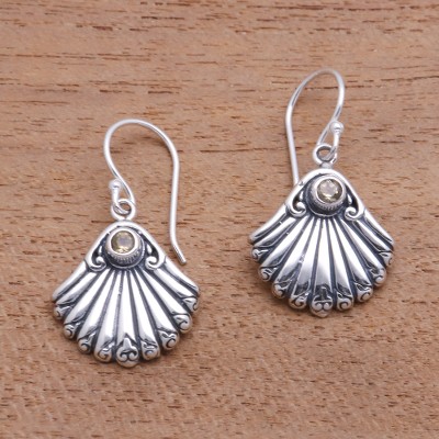 Citrine dangle earrings, Seashore Shells