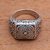 Sterling silver signet ring, 'Windy Curls' - Curl Pattern Sterling Silver Signet Ring from Bali (image 2c) thumbail