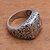 Sterling silver signet ring, 'Windy Curls' - Curl Pattern Sterling Silver Signet Ring from Bali (image 2d) thumbail