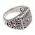 Sterling silver signet ring, 'Windy Curls' - Curl Pattern Sterling Silver Signet Ring from Bali (image 2e) thumbail