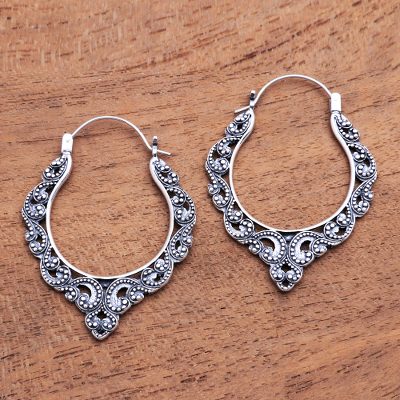 Sterling silver hoop earrings, Singaraja Bliss