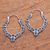 Sterling silver hoop earrings, 'Singaraja Bliss' - Patterned Sterling Silver Hoop Earrings from Bali thumbail